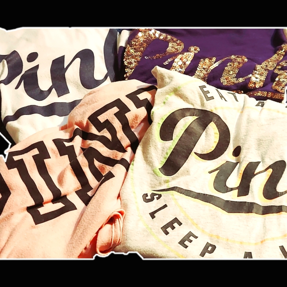 3 Victoria Secret PINK T-Shirts and 1 PINK Tank Top XS/SM